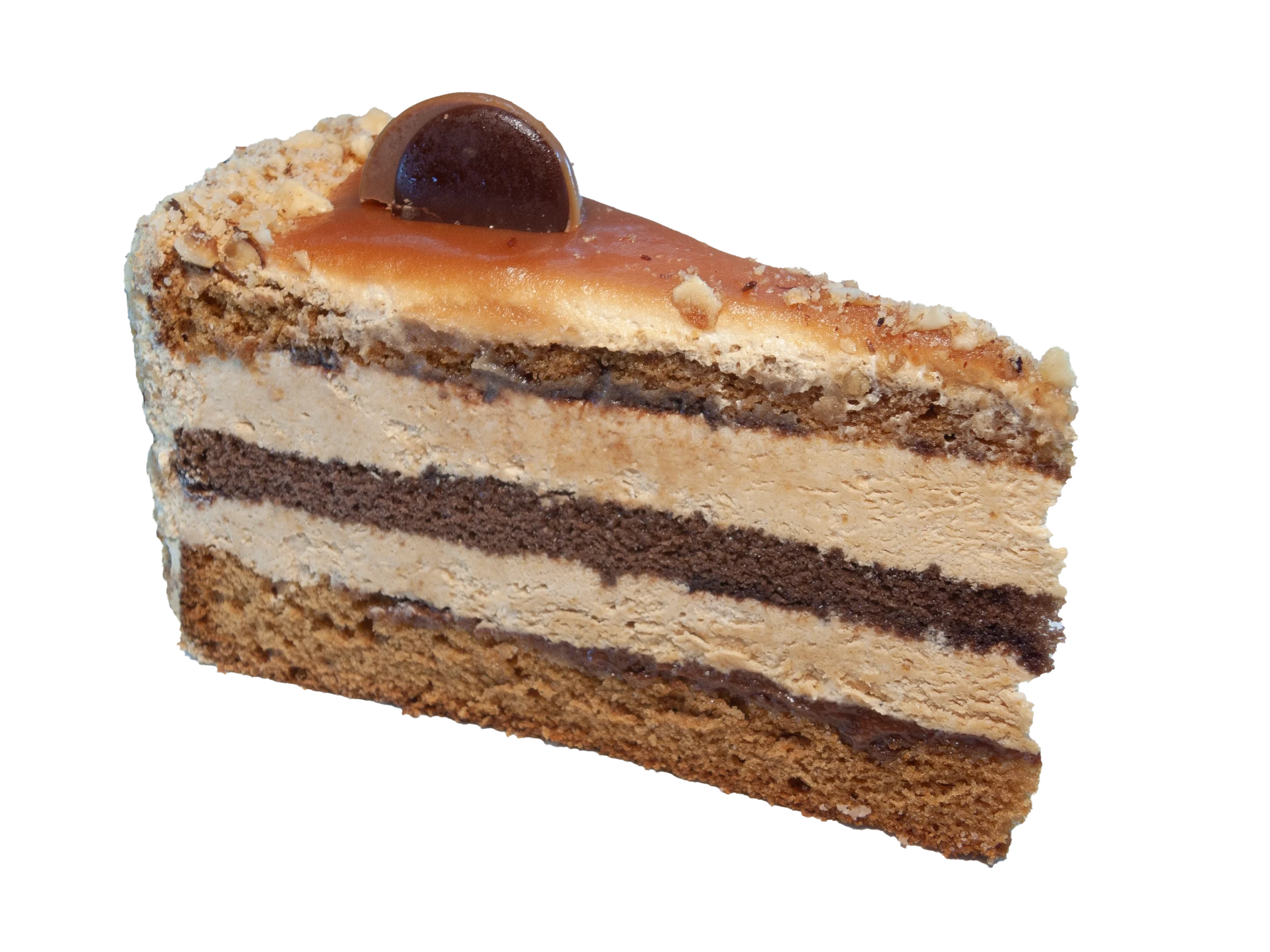 Torta Toffifee patrí medzi obľúbené dezerty pre milovníkov sladkých a krémových kombinácií. V Caffe Bischofsdorf pripravujeme každú tortu ručne, aby sme zachovali jej jemnú štruktúru, bohatú chuť a vizuálnu dokonalosť. Tento dezert spája nadýchané piškótové pláty, lahodný krém, karamelovú náplň a lieskové orechy, čo vytvára harmonickú chuťovú symfóniu, ktorá poteší všetky zmysly.